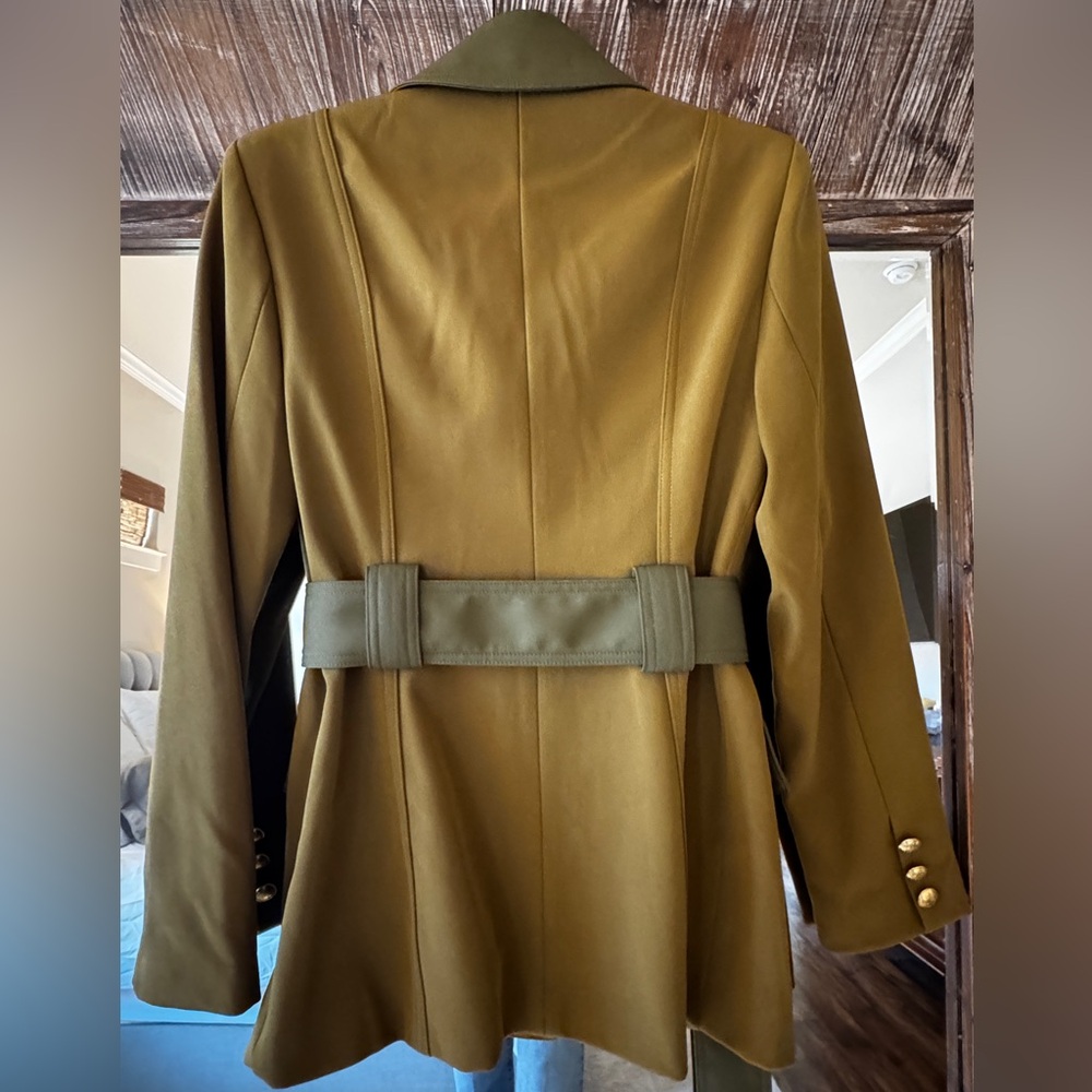 Avec Les Filles Army Green Utility Jacket with Gold Buttons - Picture 6 of 7